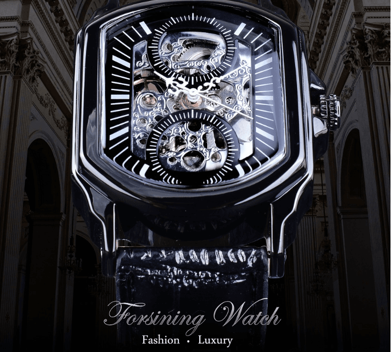 Reloj automático cuadrado de moda casual para hombre