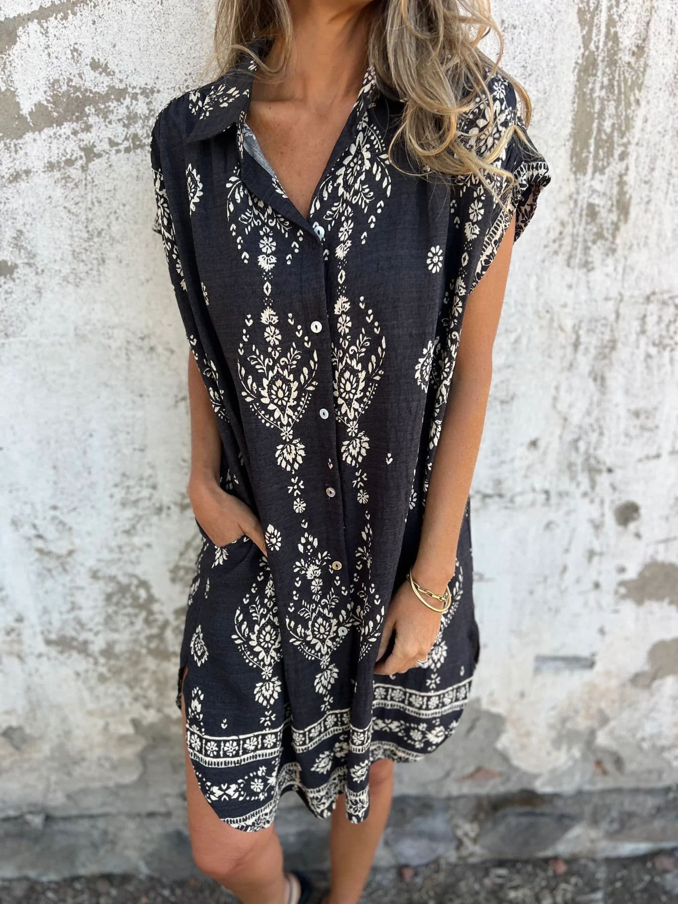 Vestido casual estampado mujer sin mangas
