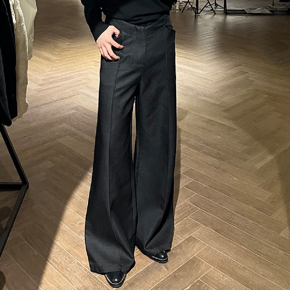 Pantalón ancho de traje antiArrugas, elegante