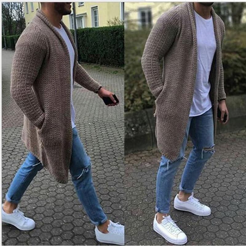 Cardigan talla grande de algodón en color sólido