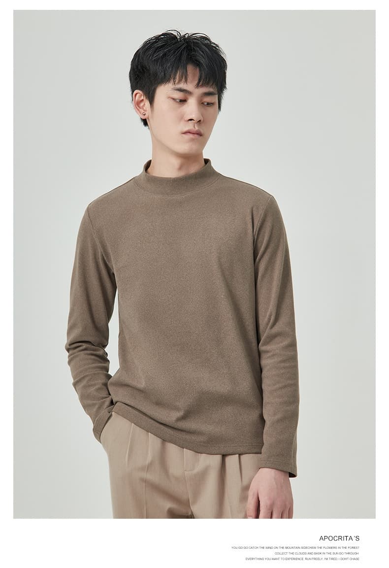 Camiseta de cuello alto y manga larga de dralon para hombre