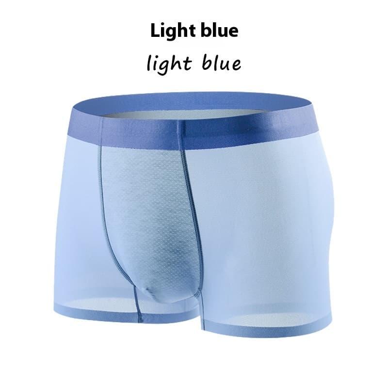 Calzoncillos boxer sin costura antibacteriano de seda helada