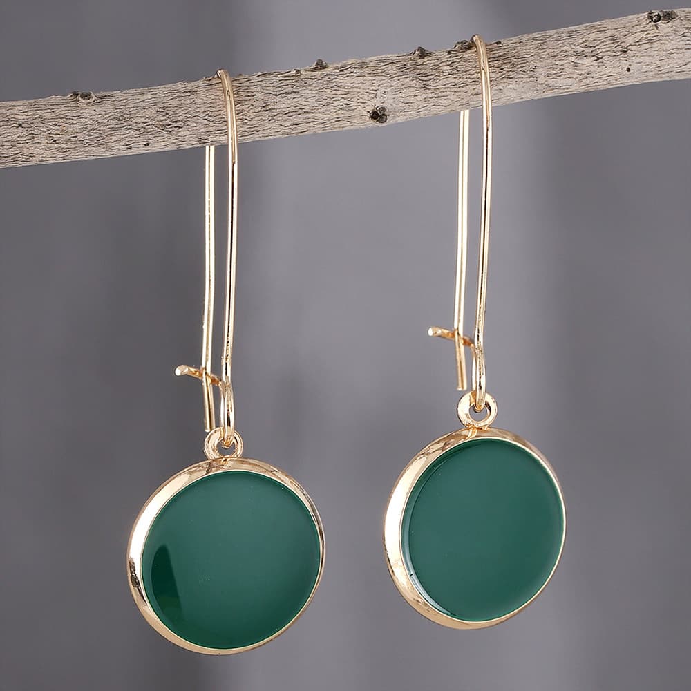Aretes redondos vintage verde dorados