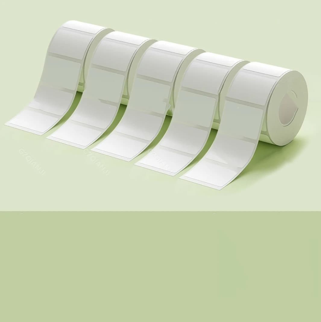 Pegatinas adhesivas térmicas impermeables blancas cuadradas