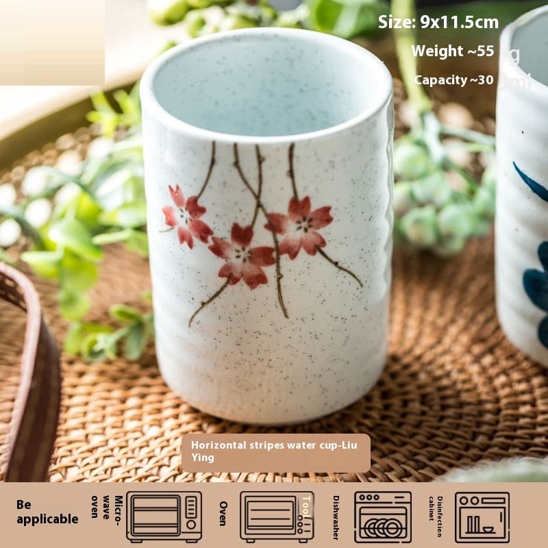 Vaso de cerámica pintado a mano con patrón retro