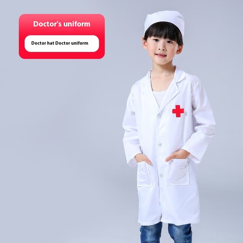 Disfraz de doctor y enfermera para niños con gorro