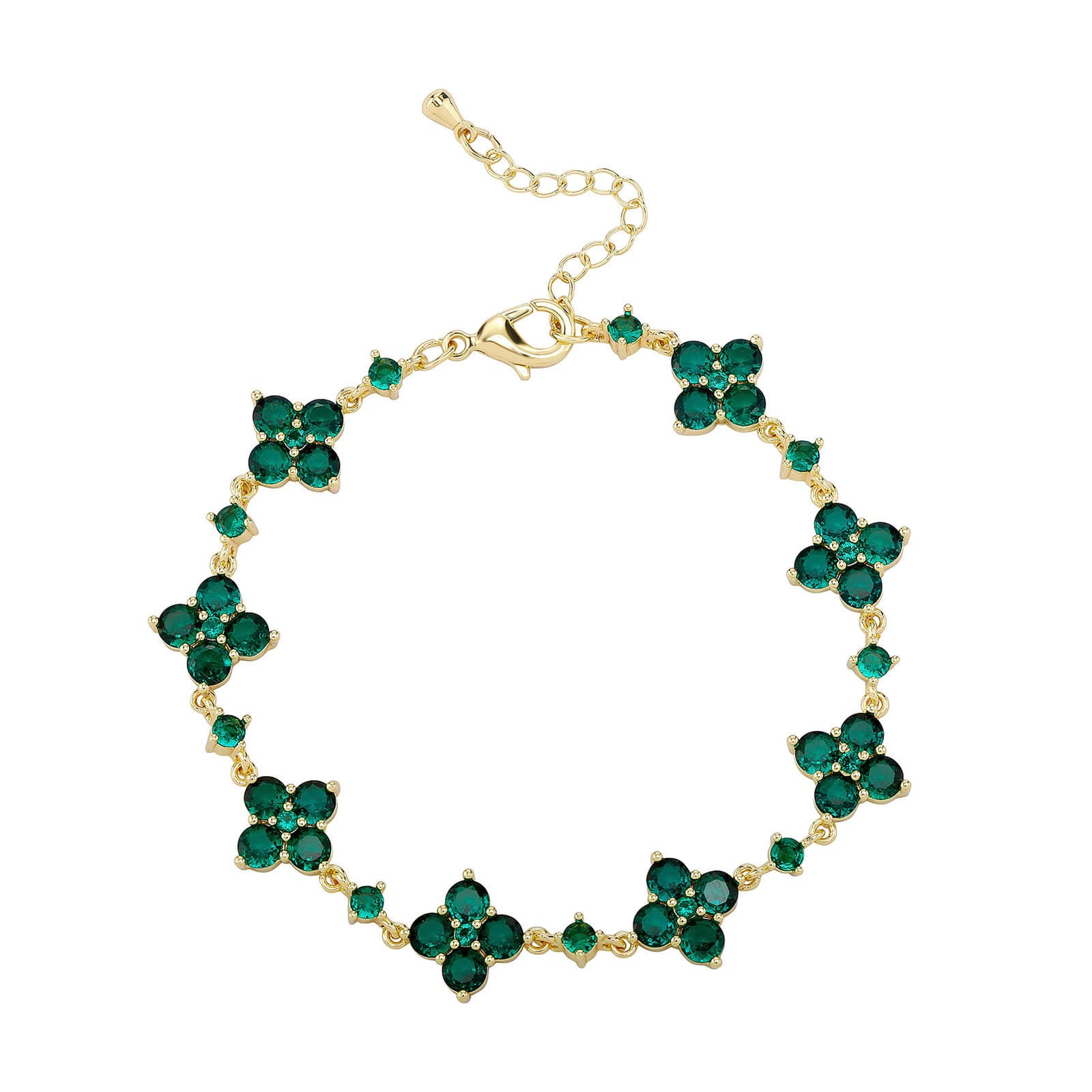 Pulsera con flores y circonitas de alta gama