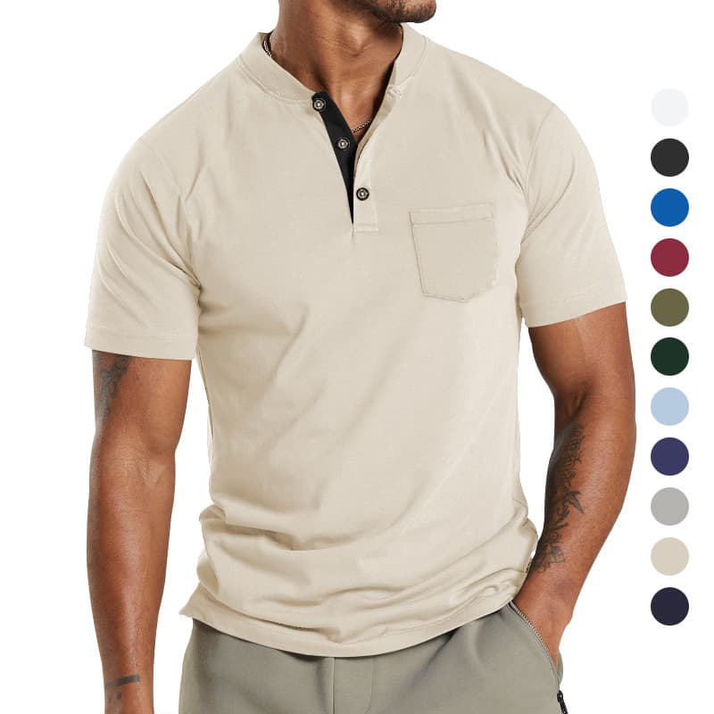 Polo de hombre talla grande, manga corta, con bolsillos