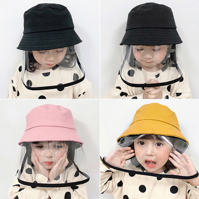 Sombrero protector anti-saliva con visera transparente para niños