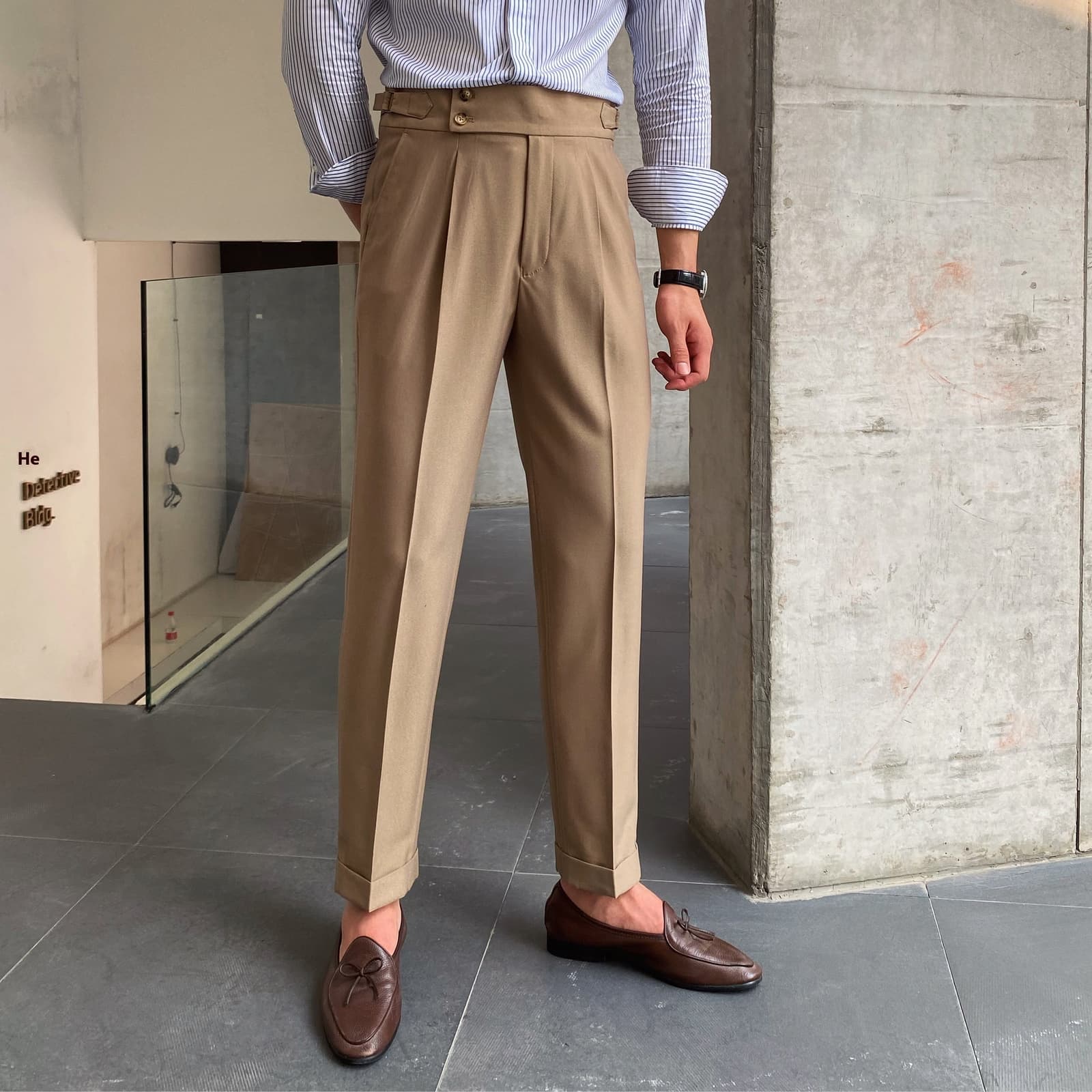 Pantalón de traje recto para hombre suelto
