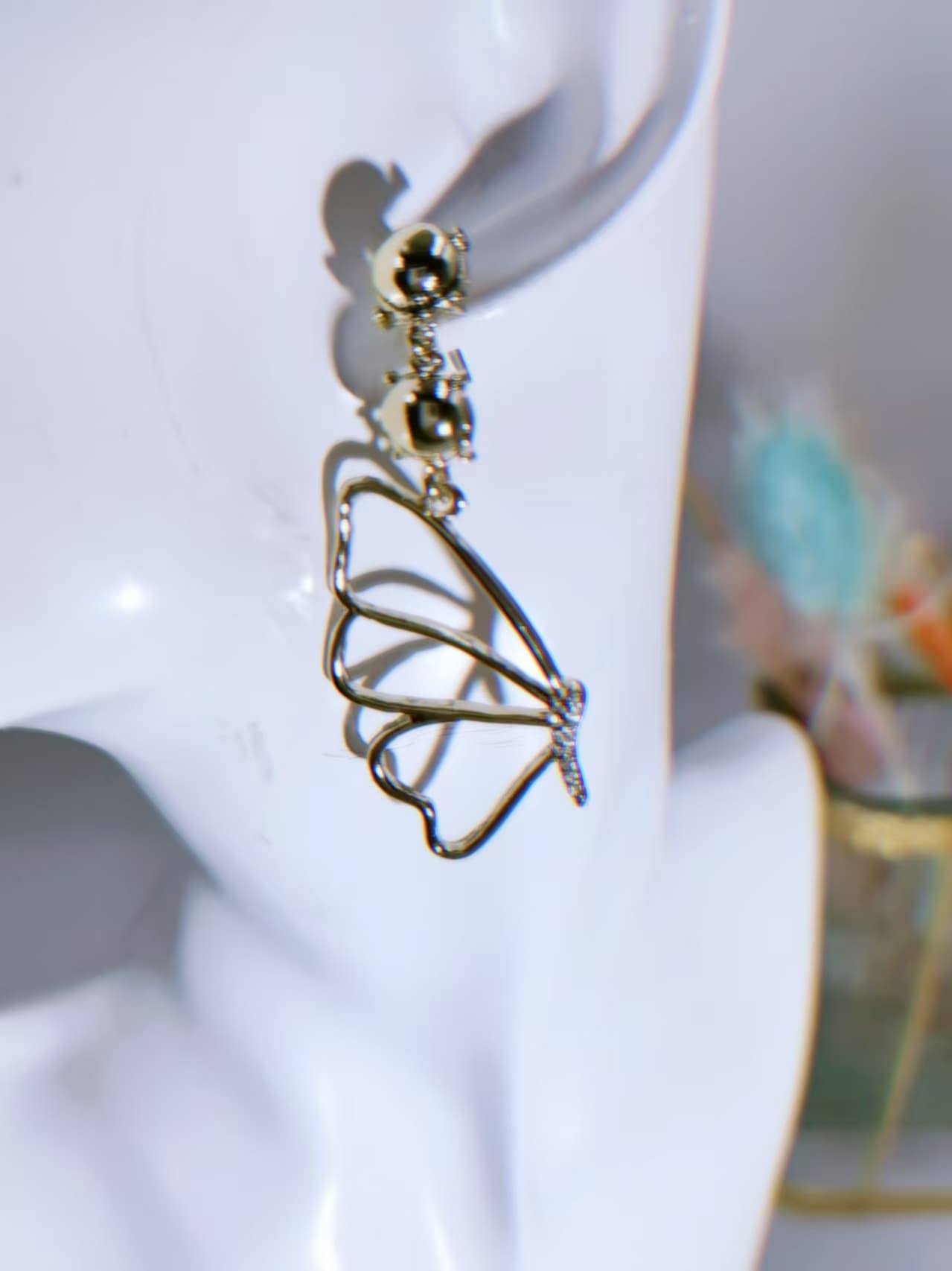 Aretes de mariposa en capas, estilo hada delicado