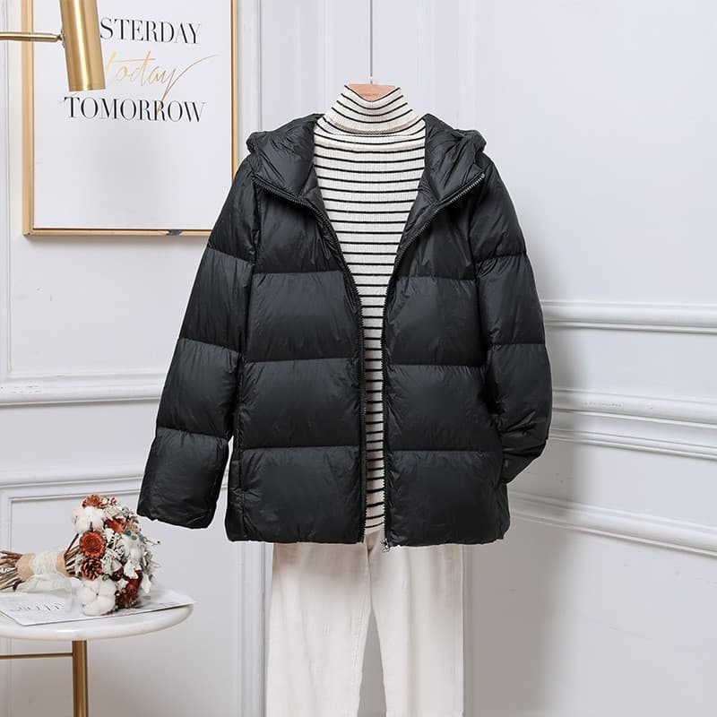Abrigo plumas liviano mujer estilo casual