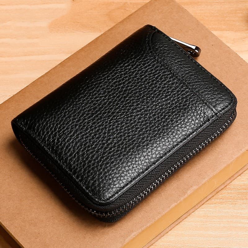 Cartera para tarjetas de piel con protección RFID