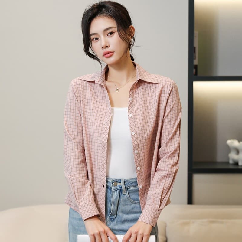 Camisa casual suelta de algodón para verano