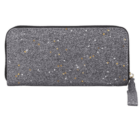 Cartera larga con lentejuelas brillantes