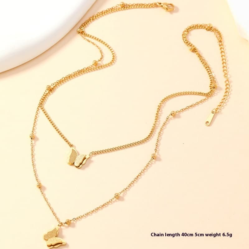 Collar mariposa doble capa acero inoxidable