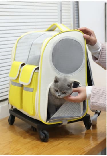 Bolsa trolley para gatos con gran capacidad y ruedas