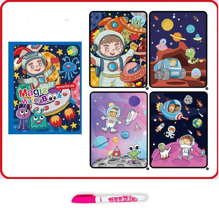 Cuaderno de pinturas con pincel de agua para niños
