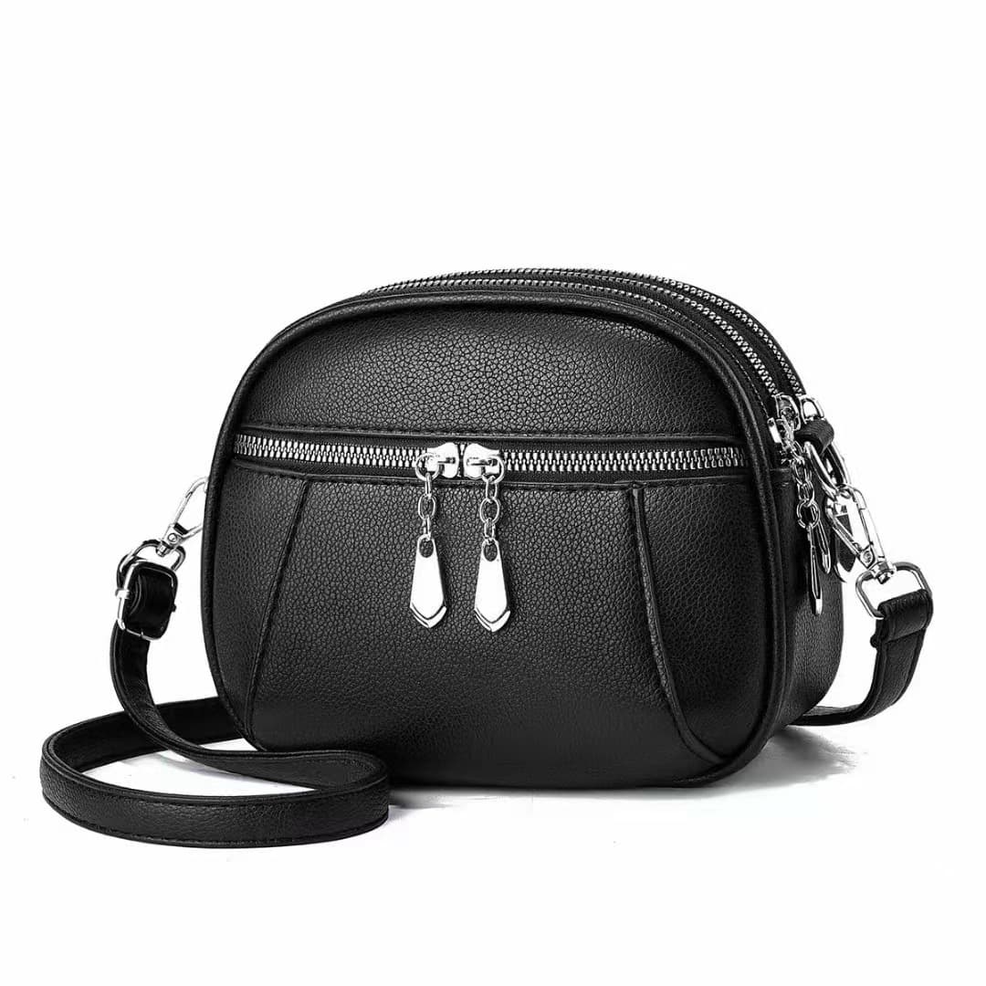 Bolso redondo de gran capacidad con varios bolsillos para mujer