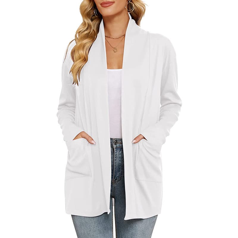Cardigan casual suelto con bolsillos para mujer