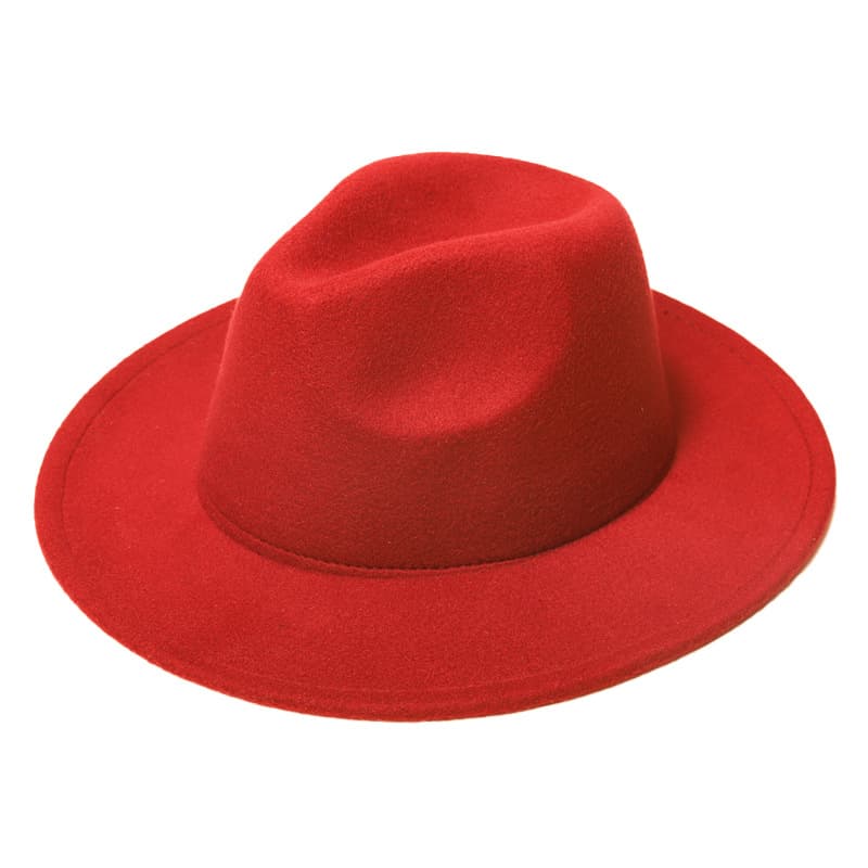 Sombrero de lana con ala ancha y acabado brillante