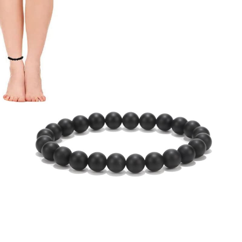 Pulsera de tobillo magnética con cuentas de piedra