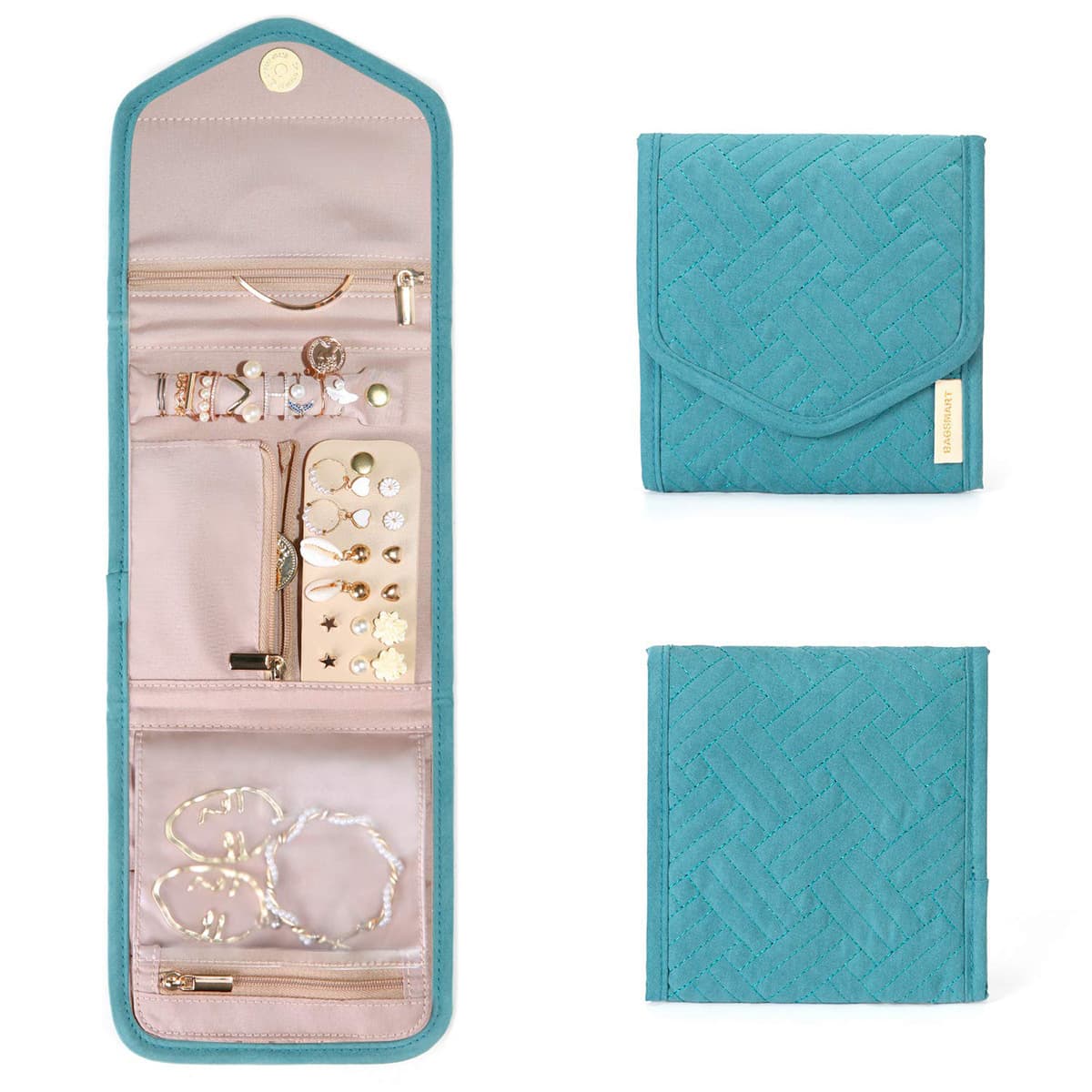 Organizador de joyería con múltiples compartimentos
