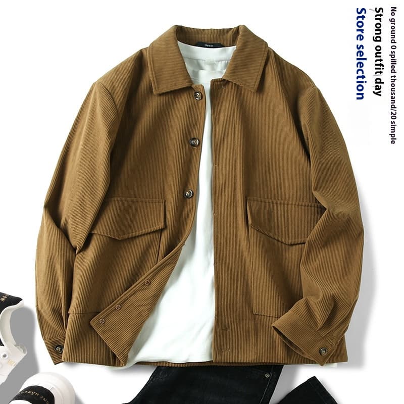 Chaqueta de pana para hombre estilo retro