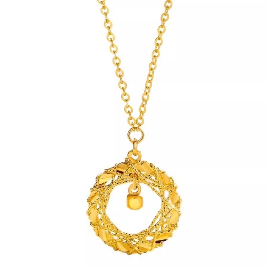 Collar dorado diseño red circular para mujer