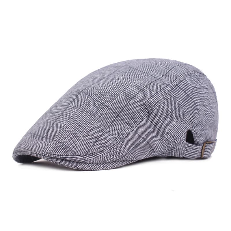 Gorra de cuadros con protección solar