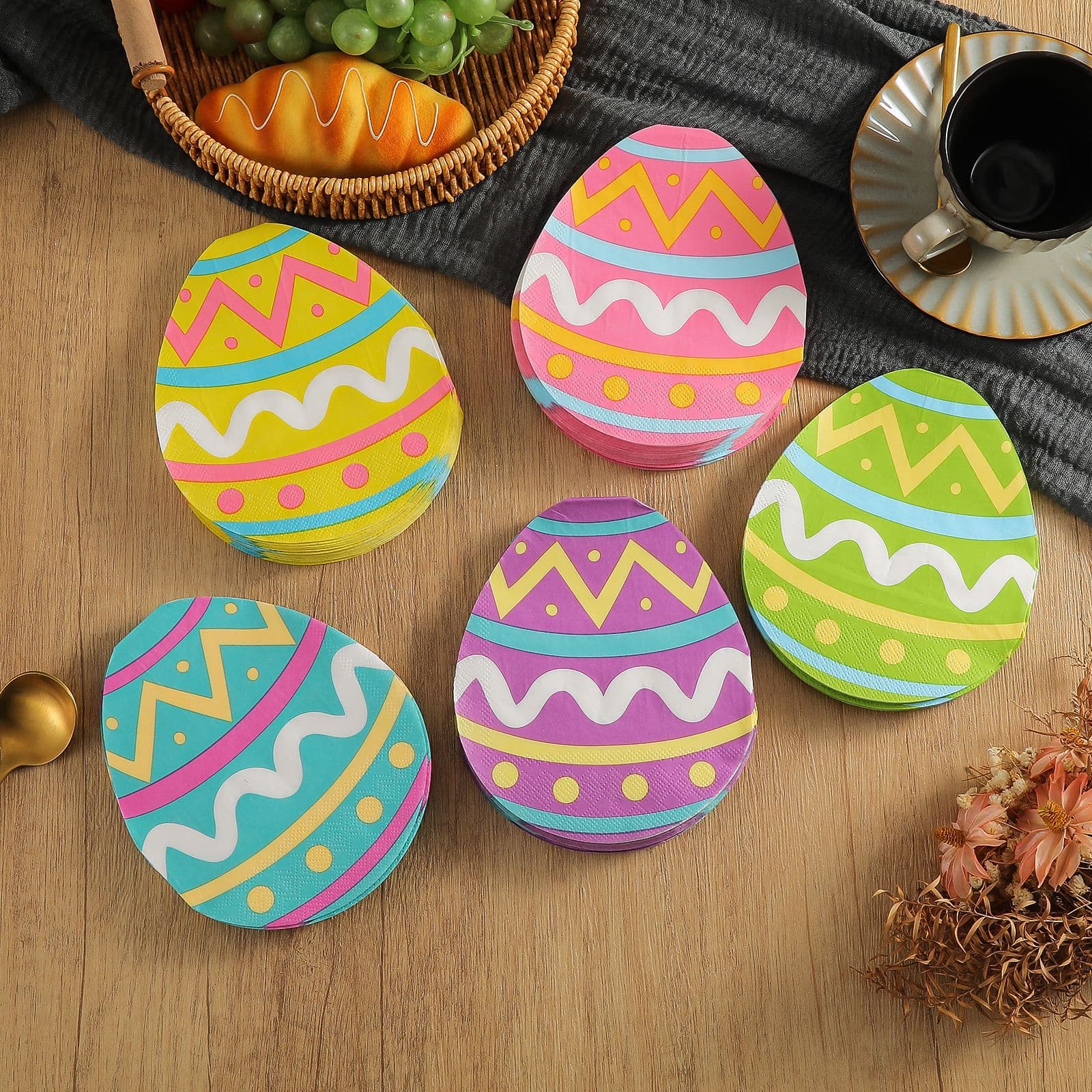 Servilletas forma huevo de Pascua