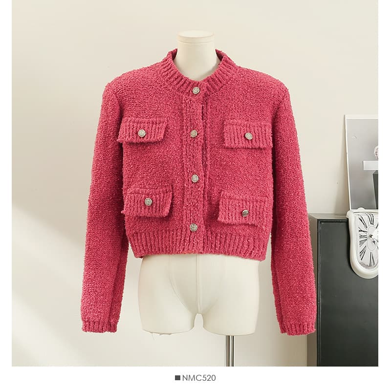 Cardigan de cuello redondo estilo casual