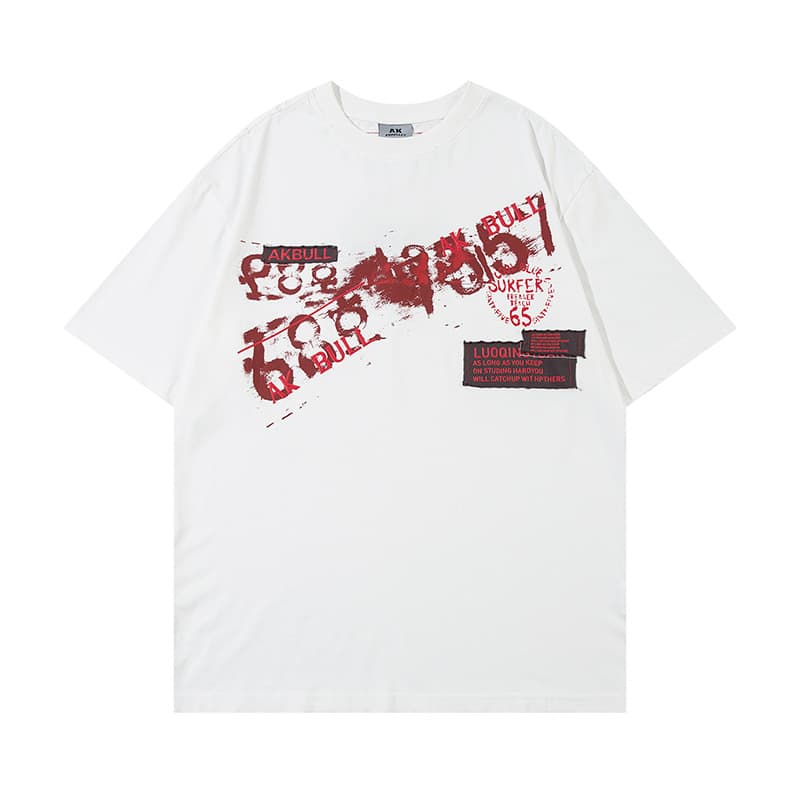 Playera hombre manga corta letras bordadas