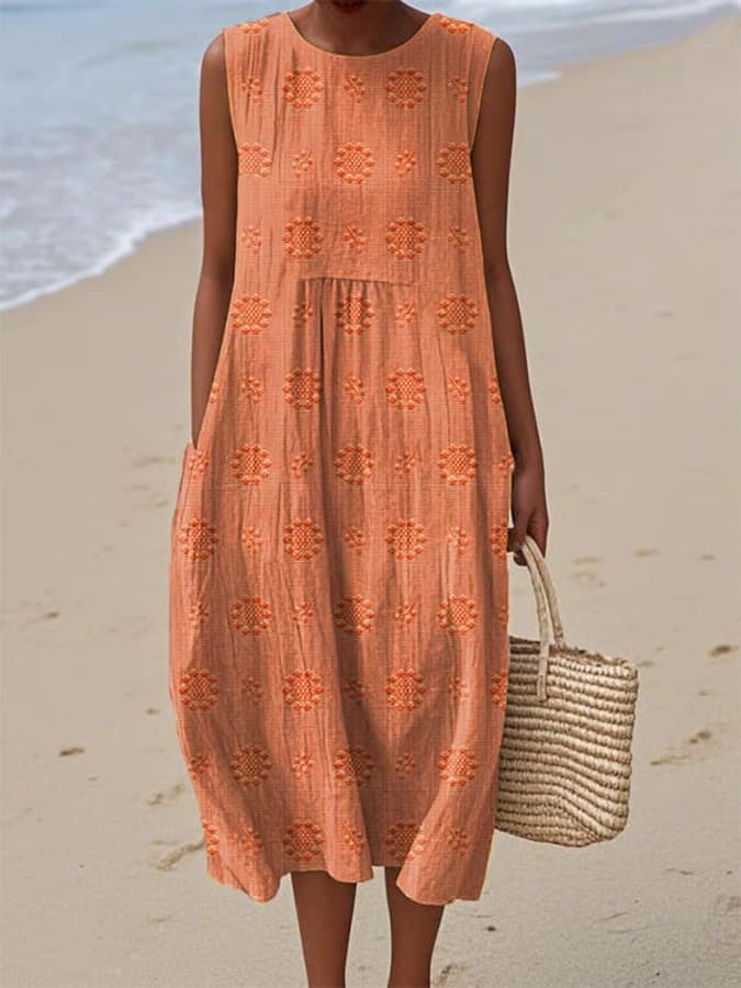 Vestido suelto con estampado 3D