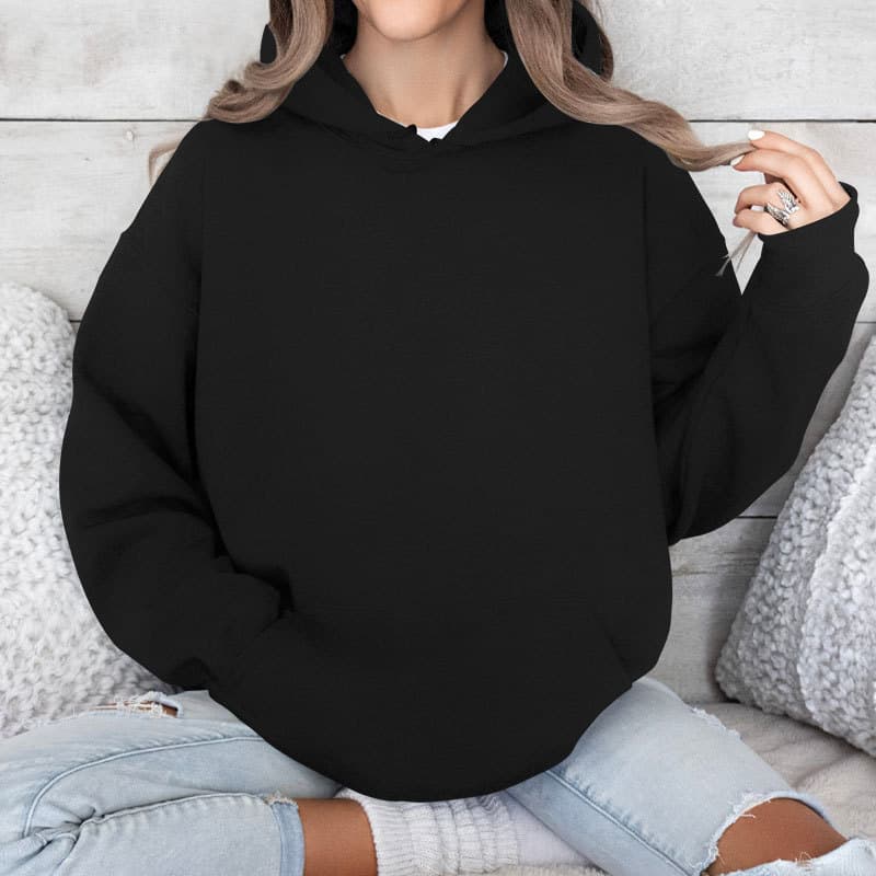 Sudadera con capucha multicolor suelta para mujer