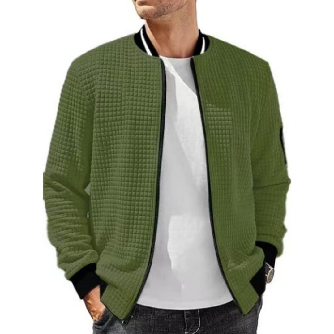 Chamarra casual para hombre con cuello de pie