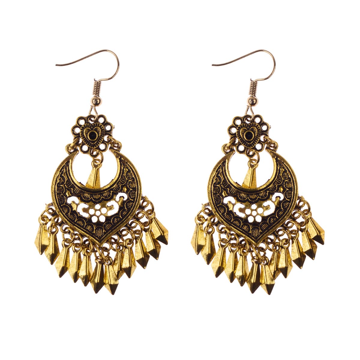 Aretes étnicos con diseño de flor bohemio retro