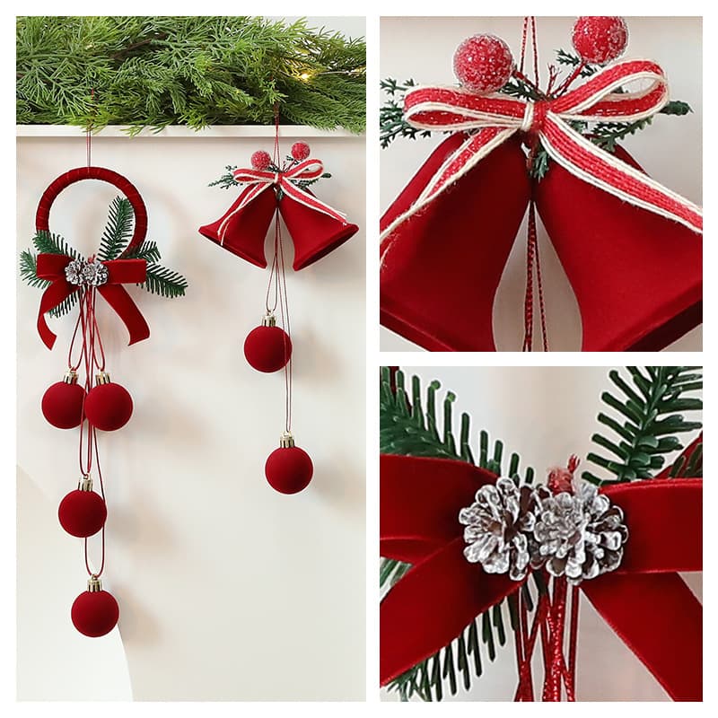 Adornos navideños colgantes para árbol felpa tradicional