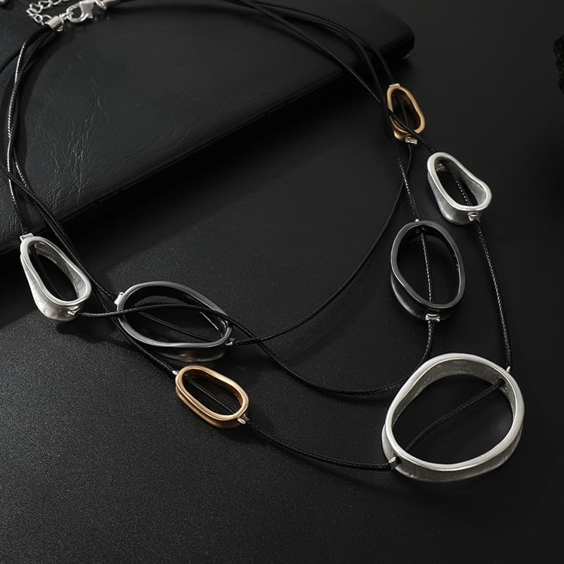 Collar geométrico de aleación para mujer