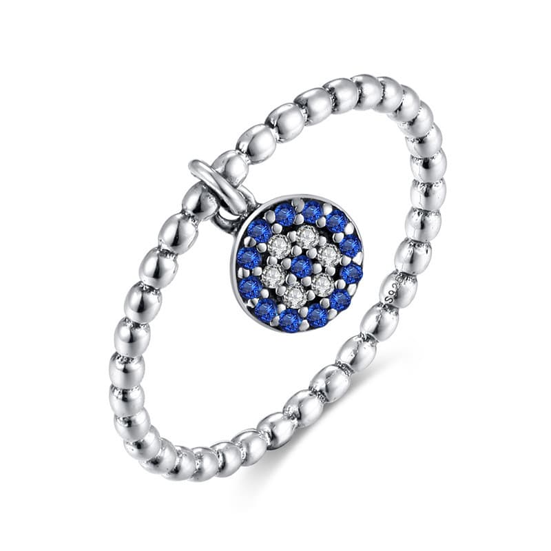 Anillo de plata creativo con diseño de ojo
