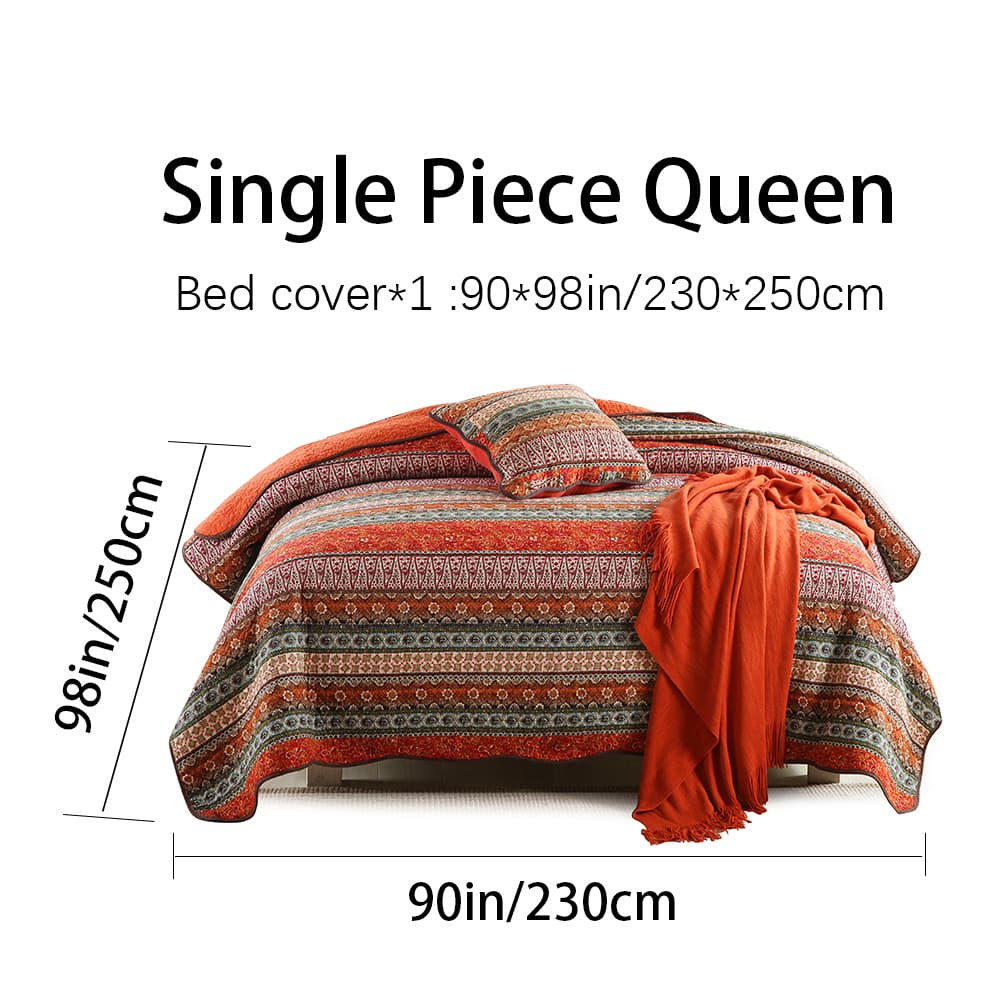 Juego de colcha boho reversible con patrón marroquí