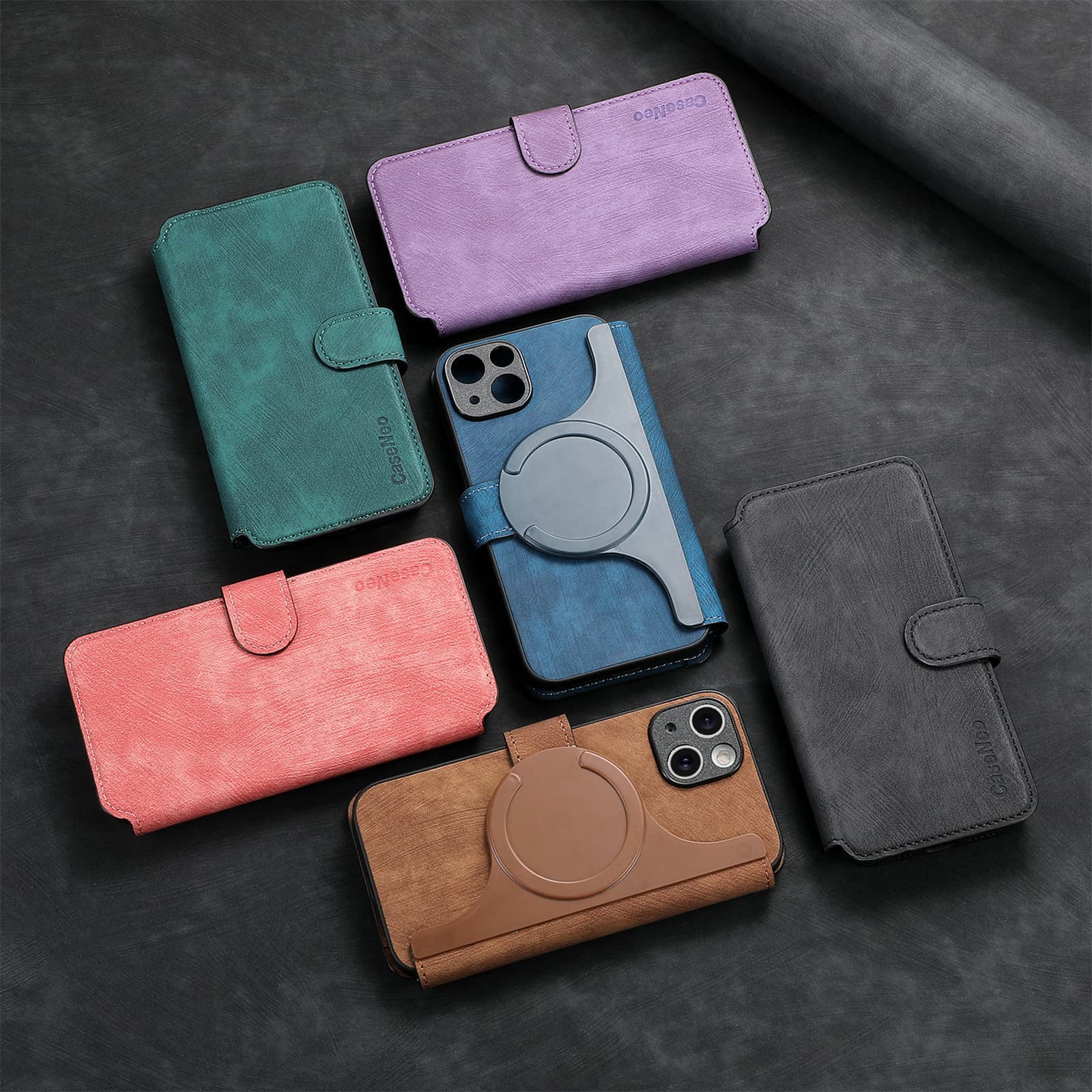 Funda magnética para iPhone con soporte integrado