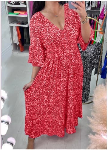 Vestido playa con escote en V estilo europeo