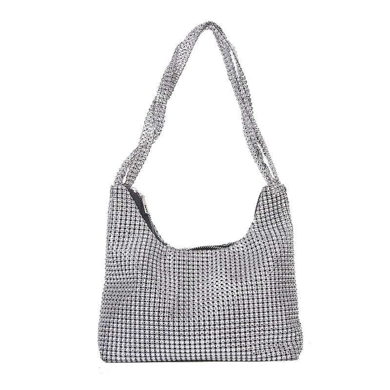 Bolso bucket para mujer con detalles diamantados
