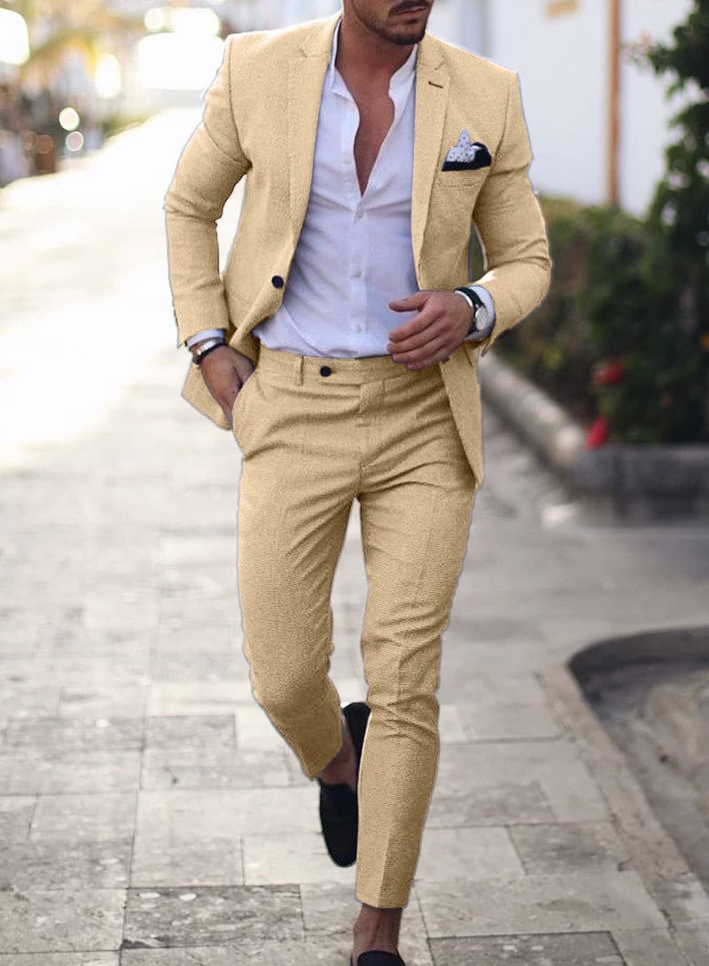 Traje de dos piezas para hombre talla grande