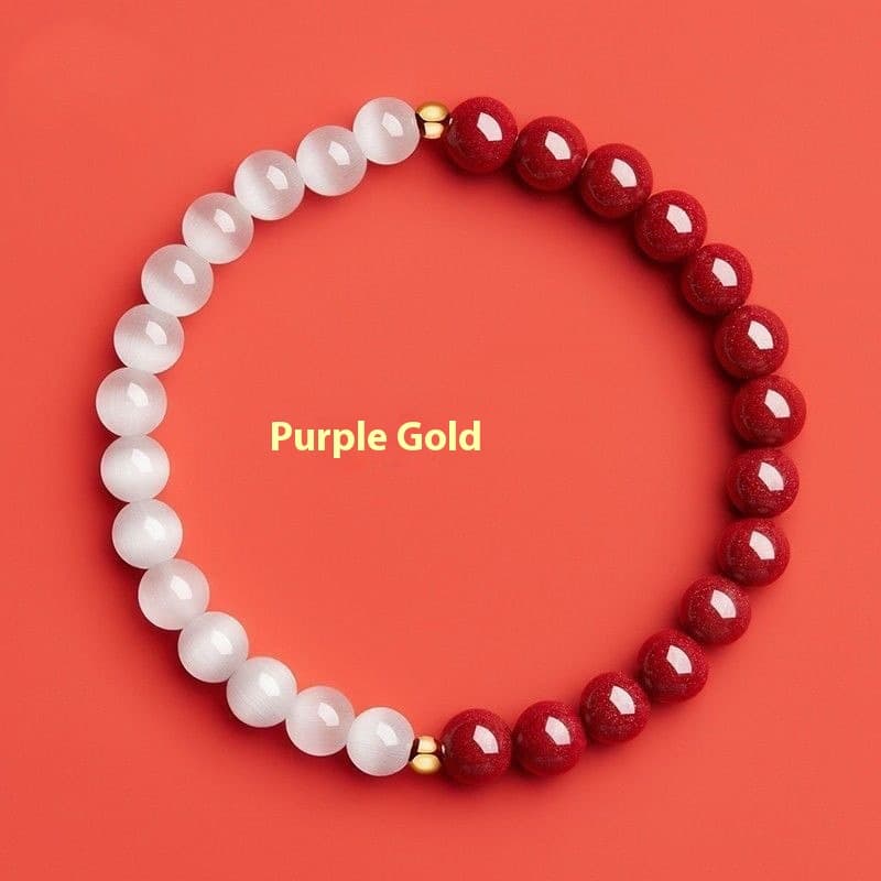 Pulsera de imitación de cinabrio con ópalo