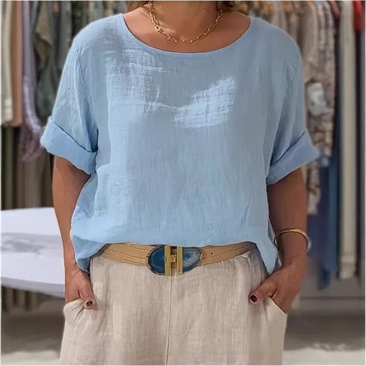 Camisa de mujer con botones color sólido para verano