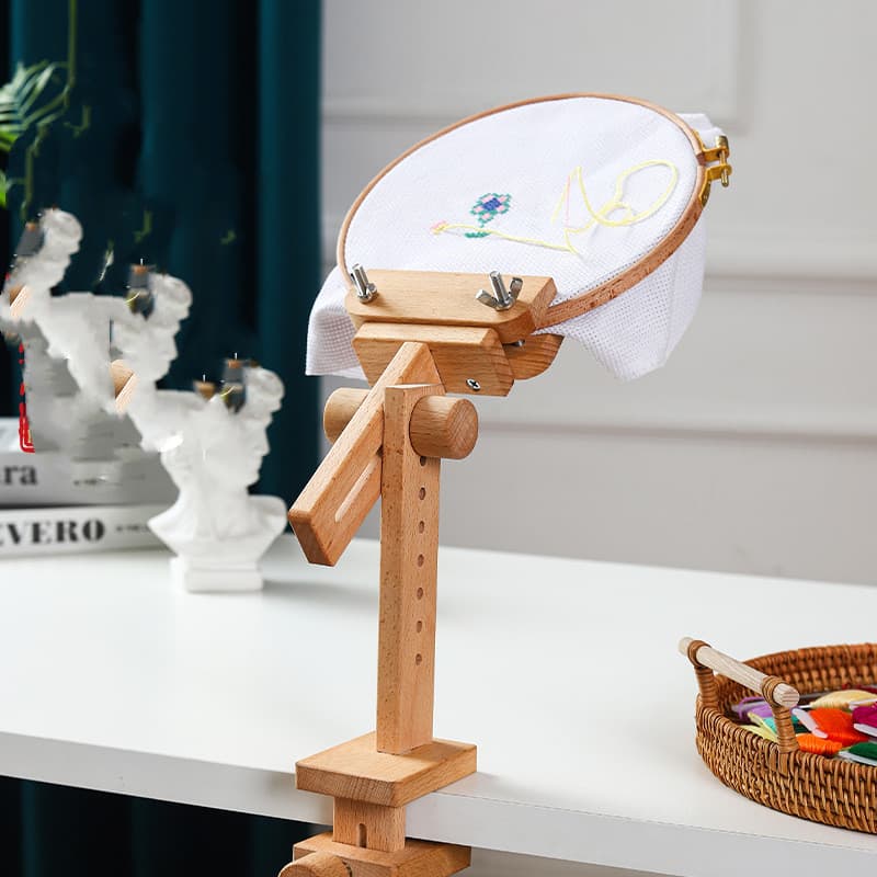 Marco de bordado de madera con accesorios