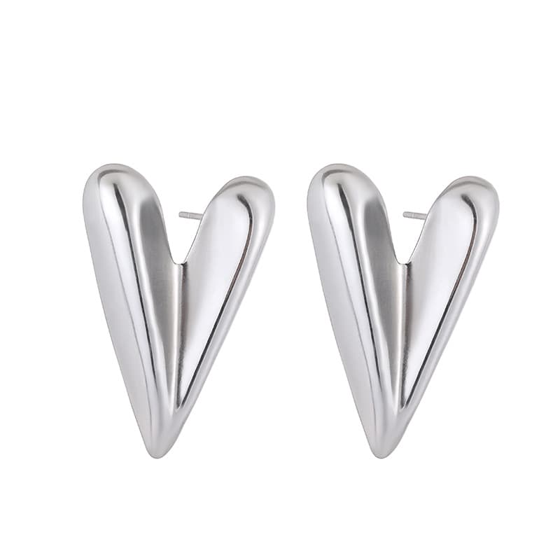 Aretes de corazón acero inoxidable minimalistas