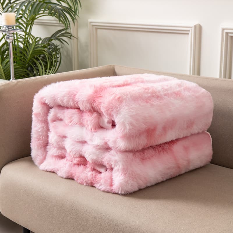Manta invierno teñida imitación peluche conejo reversible